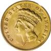 Image 1 : 1878 $3 MS62 PCGS. Yellow-gold surfaces are imbued wit