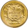 Image 2 : 1878 $3 MS62 PCGS. Yellow-gold surfaces are imbued wit