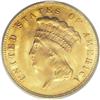 Image 1 : 1878 $3 MS64 PCGS. A gently shimmering pumpkin-gold ty