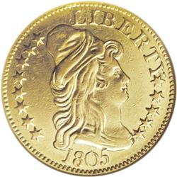 1805 $5 --Ex-Jewelry--ANACS. AU50 Details. Close Date,