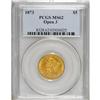 Image 1 : 1873 $5 Open 3 MS62 PCGS. A beautiful orange-red examp