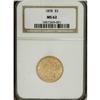 Image 1 : 1878 $5 MS62 NGC. A well-defined and softly lustrous a