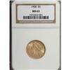 Image 1 : 1900 $5 MS63 NGC. Peach-gold and pale orange colors en