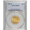 Image 1 : 1907-D $5 MS64 PCGS. This lustrous gold type coin has