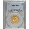 Image 1 : 1909-D $5 MS62 PCGS. This satiny Indian five has a sur