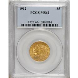 1912 $5 MS62 PCGS. Subtly lustrous with considerable p