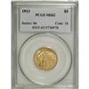 1913 $5 MS62 PCGS. Sun-gold dominates, but cedes to sk