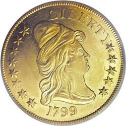 1799 $10 Small Stars Obverse AU53 ICG. Breen-6838, Tar