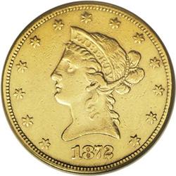 1872-CC $10 --Improperly Cleaned--NCS. XF Details. Thou