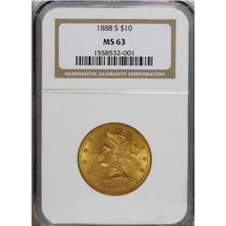 1888-S $10 MS63 NGC. The 1888-S ten dollar is relative