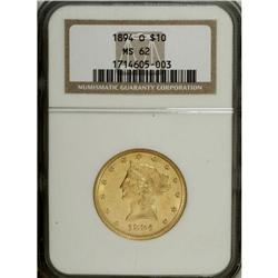 1894-O $10 MS62 NGC. Smooth for the MS62 grade, partic