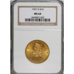 1901-S $10 MS64 NGC. Breen-7075. The date is clearly r