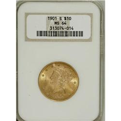 1901-S $10 MS64 NGC. A flashy and solidly struck repre