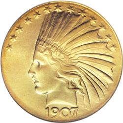 1907 $10 Wire Rim MS64 NGC. Many numismatists feel tha