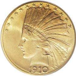 1910-S $10 MS64 PCGS. Widespread melting claimed many
