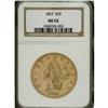Image 1 : 1853 $20 AU53 NGC. Breen-7160. The 3 in the date is li
