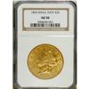 Image 1 : 1854 $20 Small Date AU50 NGC. This still-lustrous oran