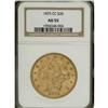 Image 1 : 1875-CC $20 AU55 NGC. This well defined representative
