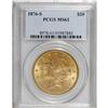 Image 1 : 1876-S $20 MS61 PCGS. Honey-gold surfaces display fair