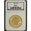 Image 1 : 1878 $20 MS61 NGC. The upper reverse is nicely die dou