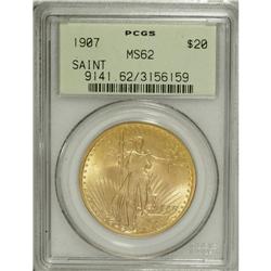 1907 $20 Arabic Numerals MS62 PCGS. Well struck with s