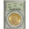 Image 1 : 1907 $20 Arabic Numerals MS62 PCGS. Well struck with s