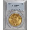 Image 1 : 1907 $20 Arabic Numerals MS64 PCGS. This near-Gem is y