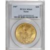 Image 1 : 1907 $20 Arabic Numerals MS64 PCGS. A yellow-gold exam