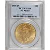 1908-D $20 No Motto MS64 PCGS. Long rays obverse. This