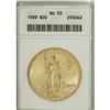 1909 $20 AU50 ANACS. This yellow-gold double eagle''s