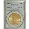 Image 1 : 1909-S $20 MS63 PCGS. The mintmark is slightly repunch