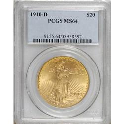 1910-D $20 MS64 PCGS. While the production of 429,000