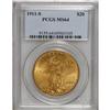 1911-S $20 MS64 PCGS. A pleasing yellow-orange represe