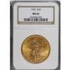 Image 1 : 1922 $20 MS65 NGC. This softly lustrous orange-gold Ge