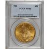 Image 1 : 1924 $20 MS66 PCGS. An attractive peach-gold and orang