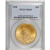 Image 1 : 1928 $20 MS65 PCGS. Peach-red dominates this lustrous