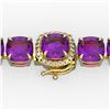 Image 1 : 46 ctw Amethyst & Micro Pave Diamond Bracelet 14k Yellow Gold - REF-157Y3X