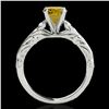 Image 2 : 1.2 ctw Certified SI/I Fancy Intense Yellow Diamond Ring 10k White Gold - REF-197A8N