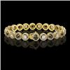 Image 2 : 8.83 ctw Black & Diamond Micro Pave Bracelet 18K Yellow Gold - REF-569G5W