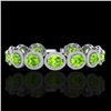 Image 1 : 27 ctw Peridot & Micro Pave VS/SI Diamond Bracelet 10k White Gold - REF-409R3K