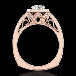 1.55 ctw VS/SI Diamond Solitaire Art Deco Ring 18k Rose Gold - REF-263K6Y