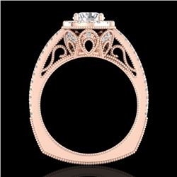 1.55 ctw VS/SI Diamond Solitaire Art Deco Ring 18k Rose Gold - REF-263K6Y