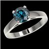 Image 2 : 1.57 ctw Certified Intense Blue Diamond Engagment Ring 10k White Gold - REF-171H8R