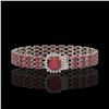 Image 1 : 31.91 ctw Ruby & Diamond Bracelet 14K White Gold - REF-307F8M