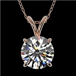 1.55 ctw Certified Quality Diamond Necklace 10k Rose Gold - REF-224G8W