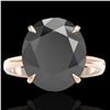 Image 1 : 9 ctw Black Diamond Designer Engagment Ring 14k Rose Gold - REF-272N8F