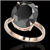 Image 2 : 9 ctw Black Diamond Designer Engagment Ring 14k Rose Gold - REF-272N8F