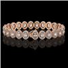 Image 2 : 15.8 ctw Oval Cut Diamond Micro Pave Bracelet 18K Rose Gold - REF-2129Y2X