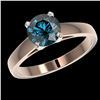 Image 2 : 1.57 ctw Certified Intense Blue Diamond Engagment Ring 10k Rose Gold - REF-171K8Y