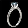 Image 3 : 1.05 ctw Certified Intense Blue Diamond Engagment Ring 10k White Gold - REF-97F2M
